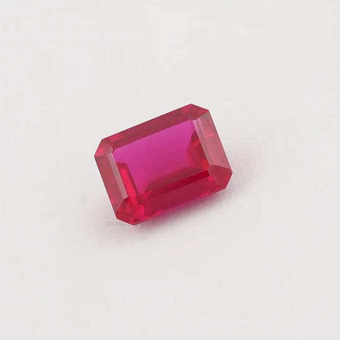 9.27 Carat Emerald Shape Light Red Ruby Gemstone
