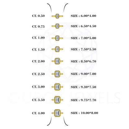 Emerald Diamond Bezel Set Solitaire Engagement Ring Rings