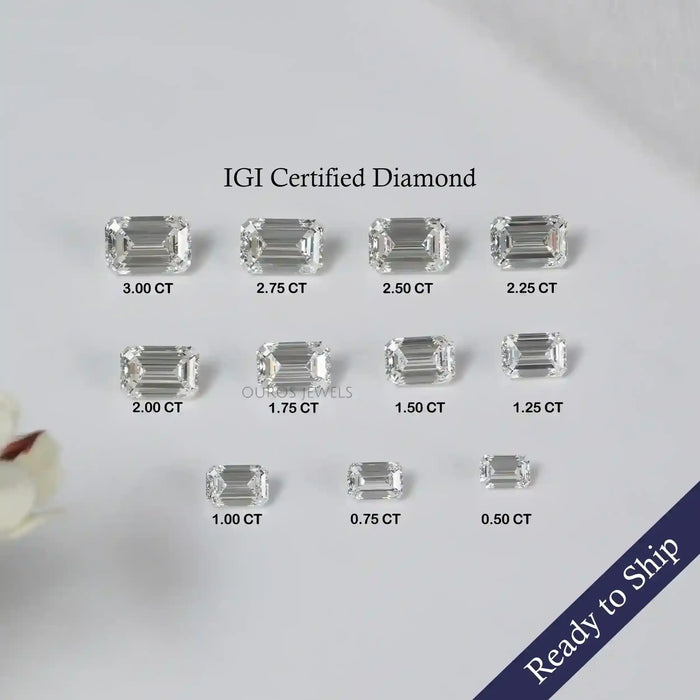 IGI Certified Emerald Cut Lab Grown Diamond
