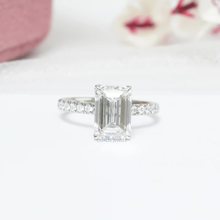 3.50 Carat Emerald Cut Lab  Grown  Diamond  Engagement Ring