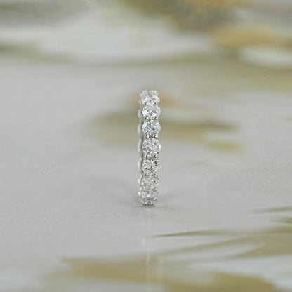 Old European Round Cut Lab Diamond Full Eternity Wedding Band Rings