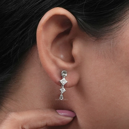 Multi Shape Lab Diamond Drop Earrings Earring