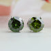 Green Round Cut Lab Diamond Stud Earrings