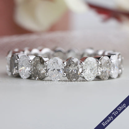 Olive Oval Full Eternity Wedding Ring