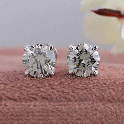 Olive Round Cut Lab Diamond Stud Earrings Earring