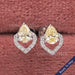 Yellow Pear Cut Halo Stud Earrings