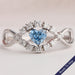 Blue Heart Cut Halo Infinity Diamond Ring