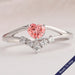 Pink Heart Curved Cluster Diamond Dainty Ring