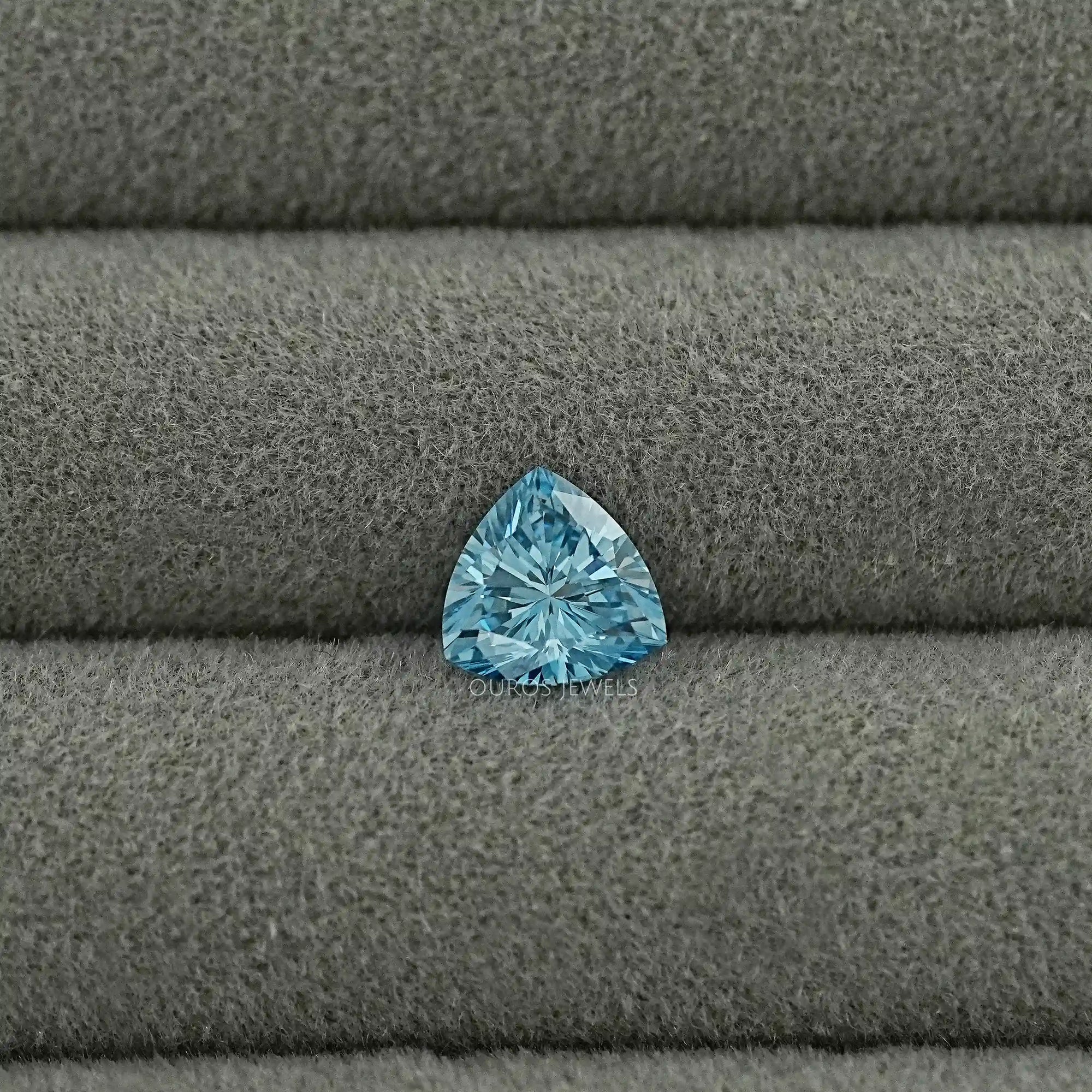 Fancy Vivid Blue Trillion Cut Lab Grown Diamond Loose