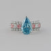Fancy Blue Pear Lab Diamond Accent Cocktail Ring Ring
