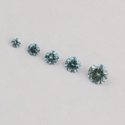 Colored Blue Round Cut Lab Diamond
