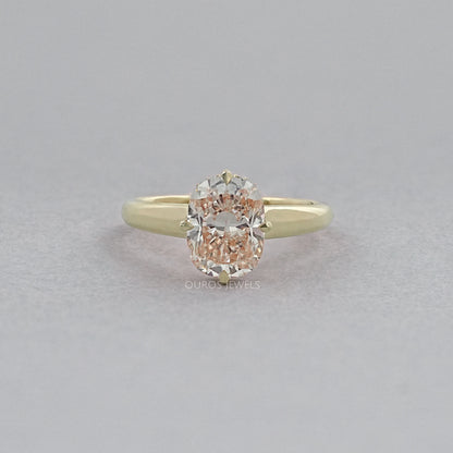 Fancy Intense Pink Cushion Cut Hidden Halo Ring