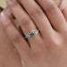 A Women wearing Olive Round Cut Lab Grown Diamond Ring 