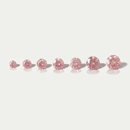 Fancy Pink Round Cut Lab Diamond Loose