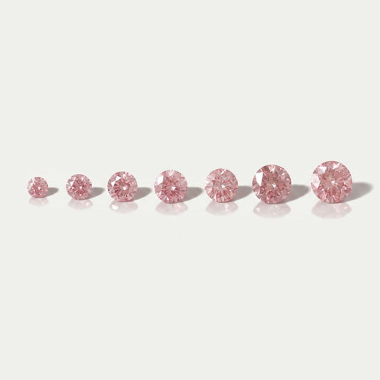 Fancy Pink Round Cut Lab Diamond Loose