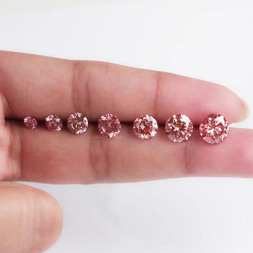 Fancy Pink Round Cut Lab Diamond Loose