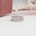 [Rainbow Colored Lab Diamond Wedding Ring]-[Ouros Jewels]