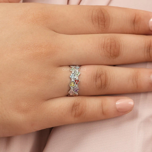 [Rainbow Colored Wedding Ring]-[Ouros Jewels]