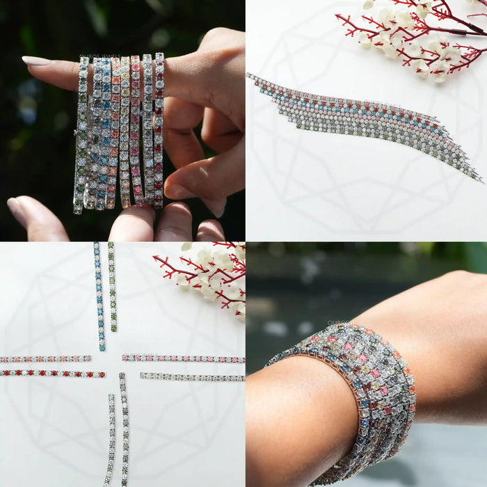 [Collage of Colored Diamodn Bracelet]-[Ouros Jewels]