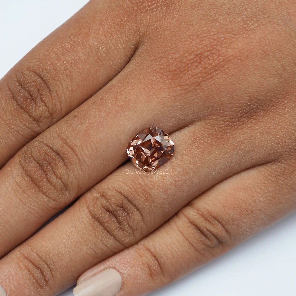 Fancy Pinkish Brown Cushion Cut Lab Diamond Loose