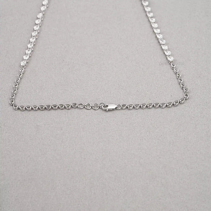 Pear And Round Shape Cluster Diamond Bridal Necklace Necklaces