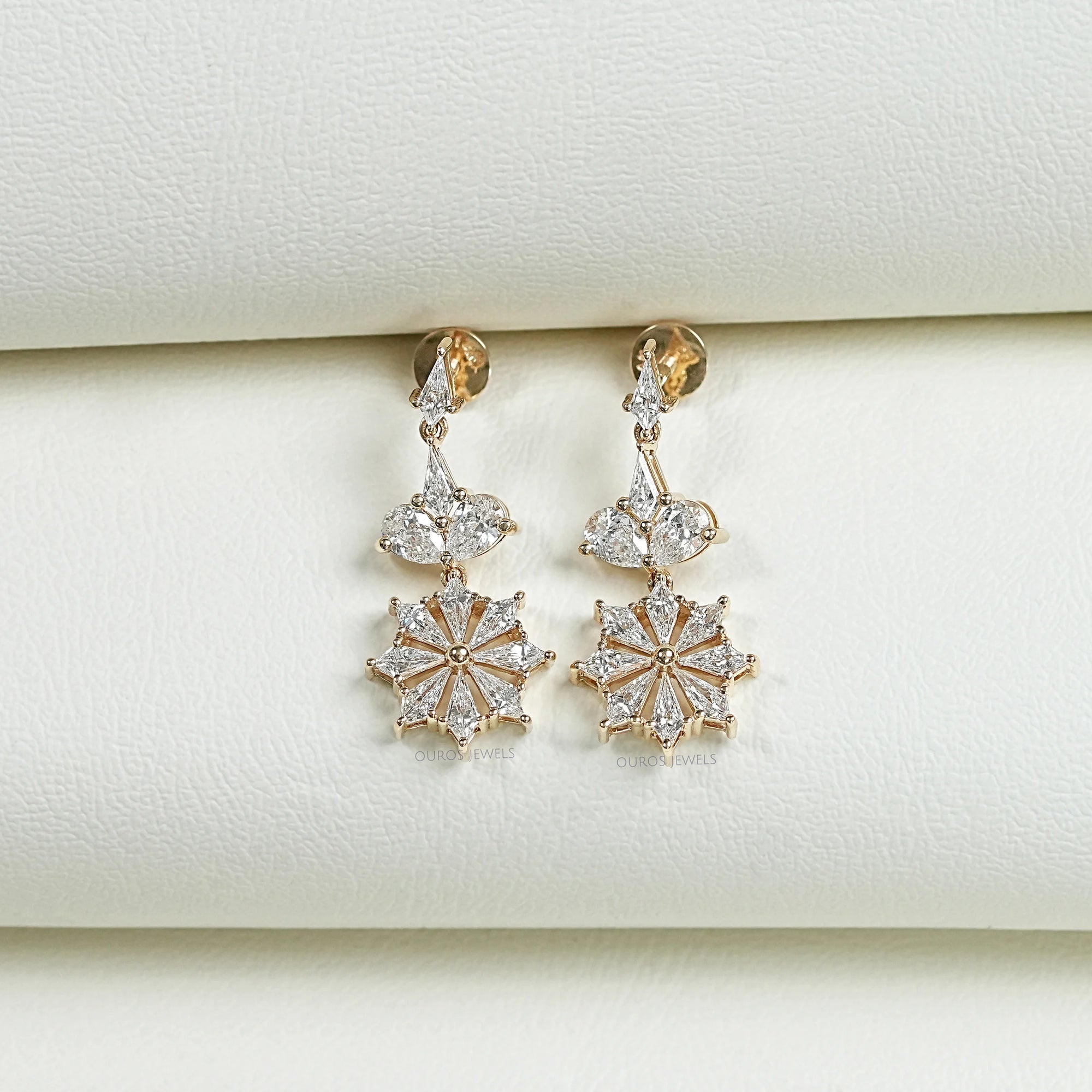 Floral Kite Diamond Dangle Earrings Earring