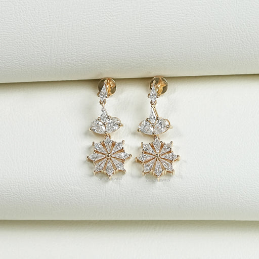 Floral Kite Diamond Dangle Earrings Earring