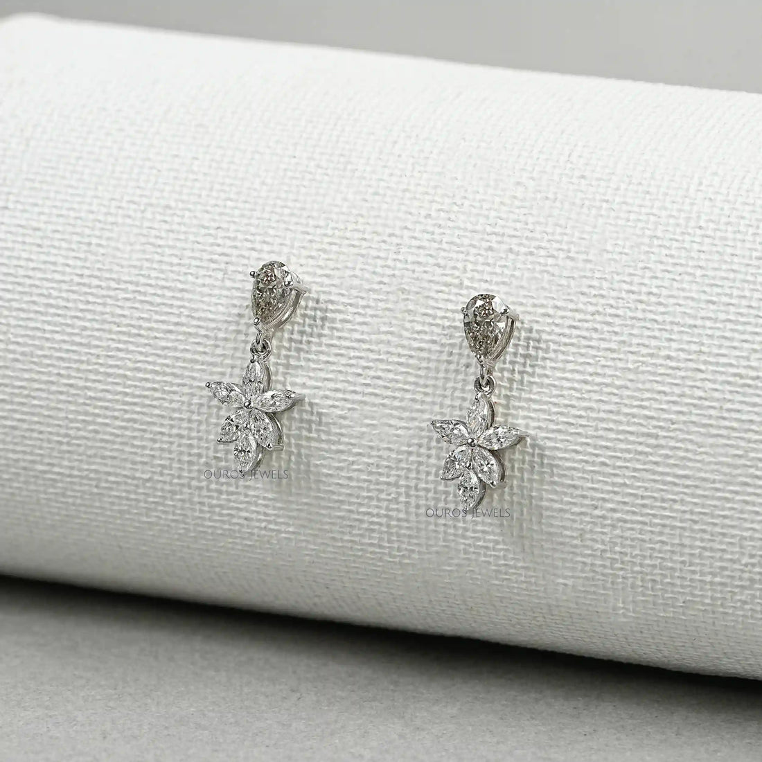 Floral Marquise Shape Drop Earrings Earrings