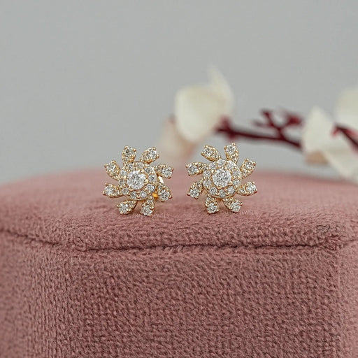 Floral Shape Lab Diamond Stud Earring