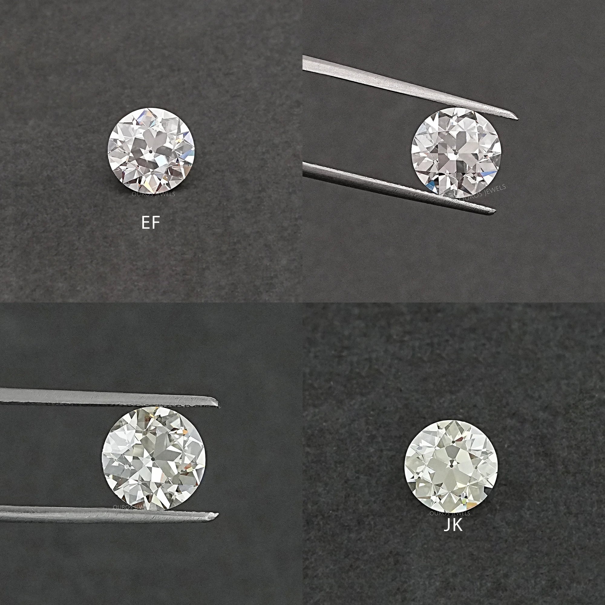 Flower Pattern Old European Round Cut Diamond Loose