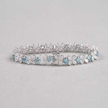 Pear-Shaped Flower Diamond Bracelet Bracelet
