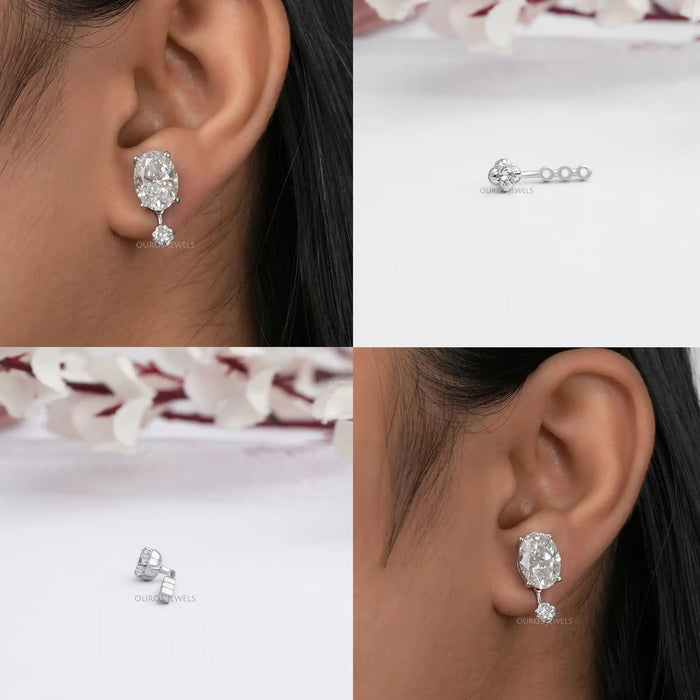 [Collage of Flower Diamond Jacket Earrings]-[Ouros  Jewels]