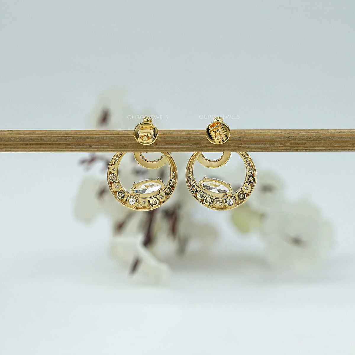 Old Mine Moval Diamond Door Knocker Earrings Earring
