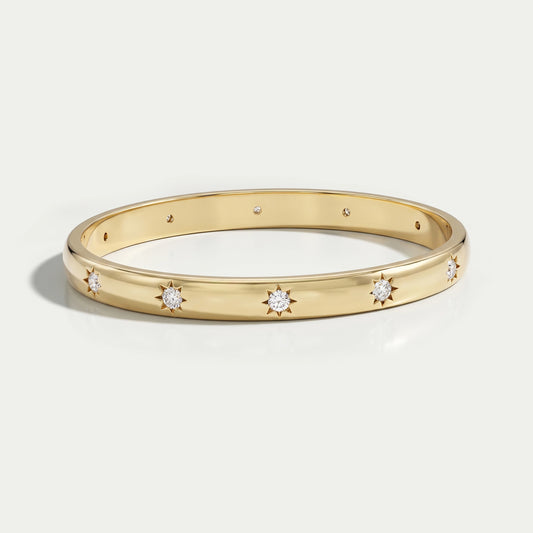 Flush Set Round Lab Grown Diamond Bangle