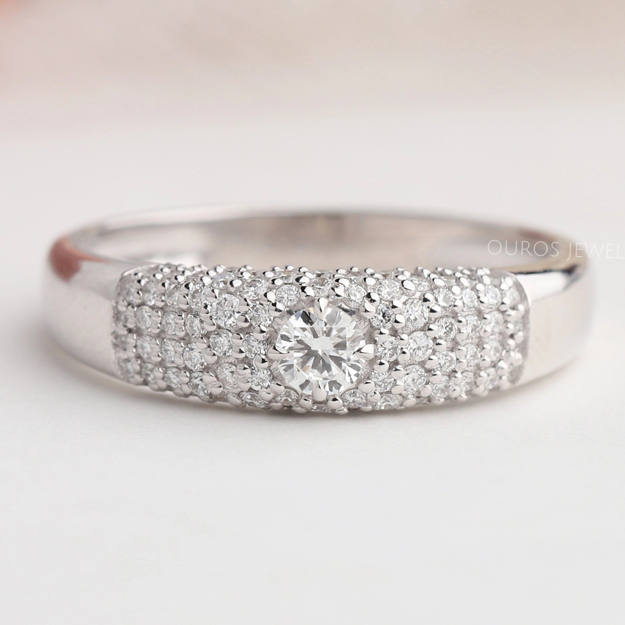 Mens Brilliant Round Cluster Diamond Ring