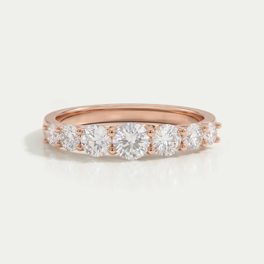 Round Cut Half Eternity Band