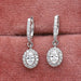 Oval Shape Lab Grown Diamond Halo Drop Earrings