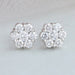 Floral Style Round Cut Halo Stud Earrings Earring