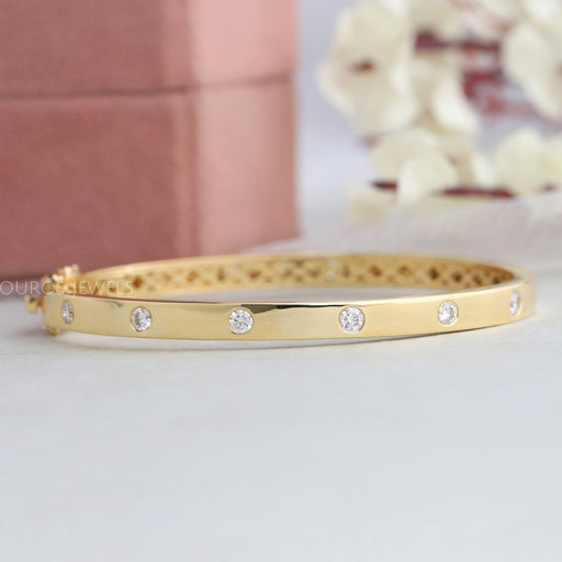 Flush Set Round Diamond Bangle