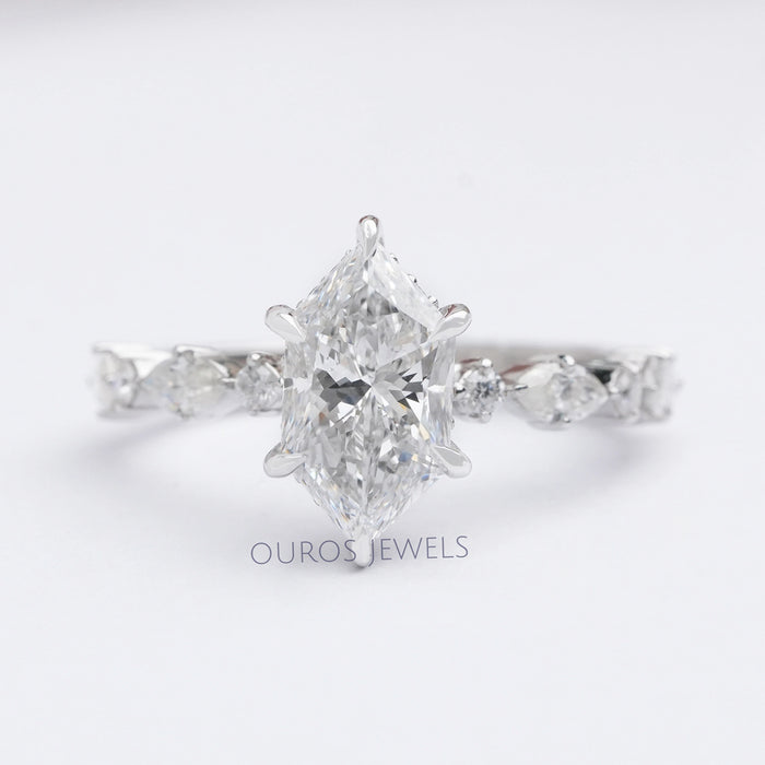 Dutch Marquise Cut And Accent Diamond Engagement Ring