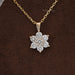 Floral Shape Round Lab Diamond Pendant Necklaces
