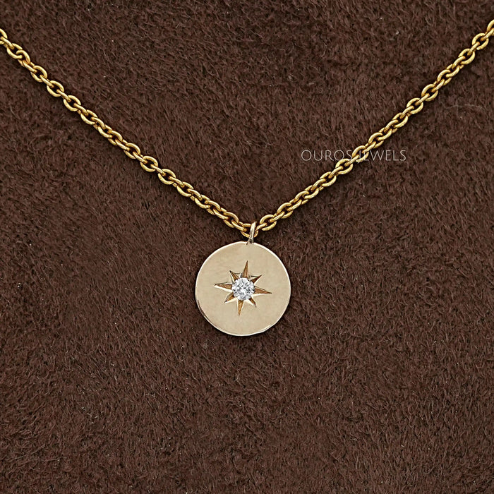Star Round Cut Lab Grown Diamond Pendant Necklaces