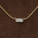East West Baguette Cut Lab Diamond Pendant Necklaces