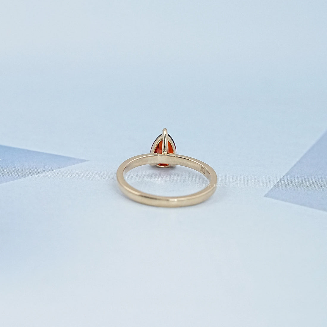 Garnet Pear Gemstone Solitaire Engagement Ring Ring