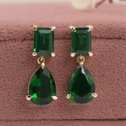 Green Gem Drop Earrings