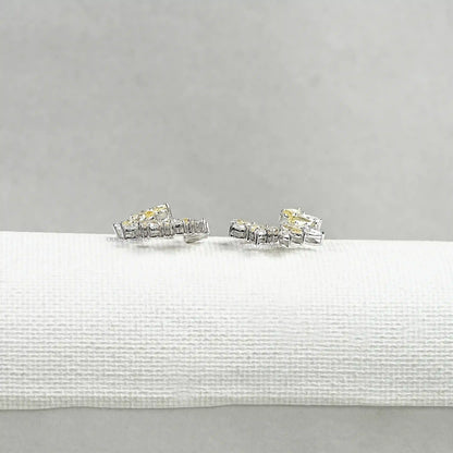 Yellow Pear Diamond Open Hoop Earrings Earring