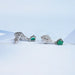 Emerald With Diamond Cluster Pear Drop Earrings Earring