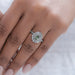 Green Pear Cut Surround Double Halo Diamond Engagement Ring Rings