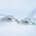 Green Emerald And Diamond Dangle Earrings Earring