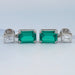 Two Stone Green Emerald Gemstone Drop Earrings Earrings